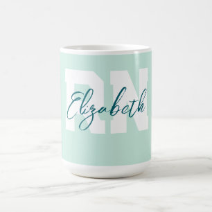Mug RN turquoise personnalisé