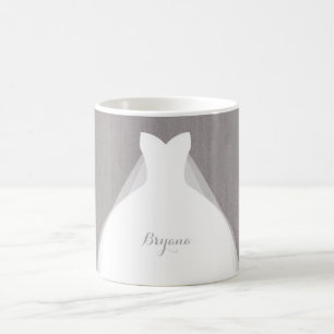 Mug Robe de mariée Moderne Glamour Mariage Chic Gris
