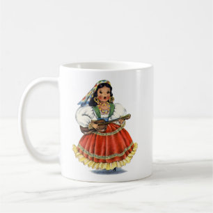 Mug Robe traditionnelle vintage mexicaine fille
