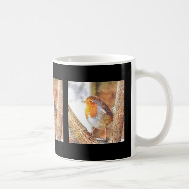 Mug Robin Artistique Redsein Perché (Droite)