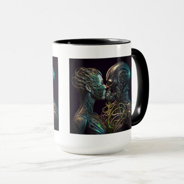Mug Robot Love Combo Mug, 15 oz (Devant droit)