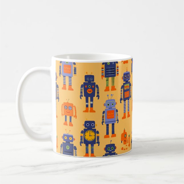 Mug robot unique et amusant. (Gauche)