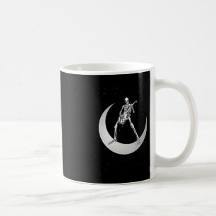 Mug Rock And Roll Skeleton Jouer Guitare Rock Sur Lune