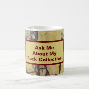 Mug Rock Collector Humoristique Jaune Rouge Marbré Pie