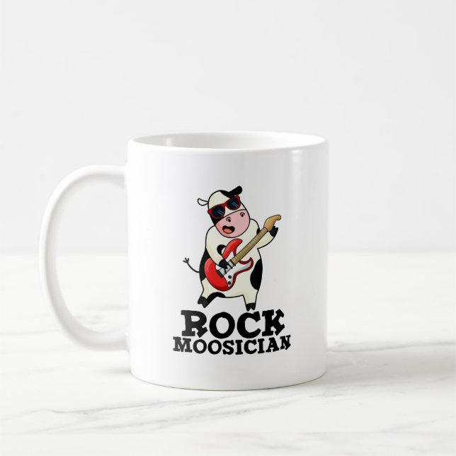Mug Rock Moosician Funny Cow Musicien Pun (Gauche)