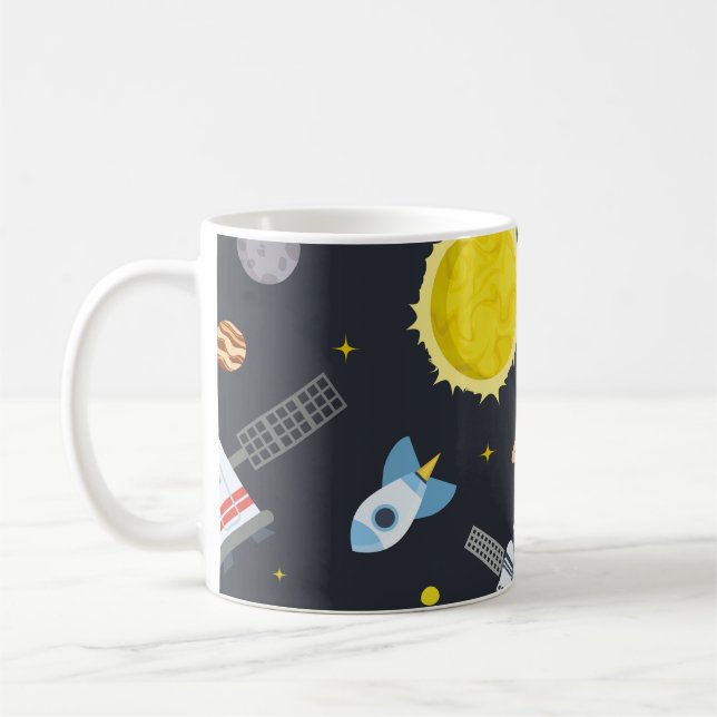 Mug Rocket space globe solar system and planet cosmos  (Gauche)