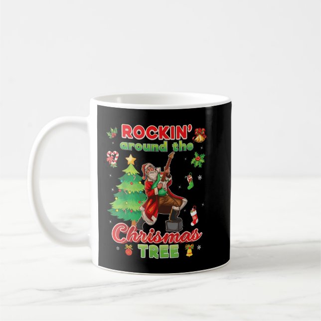 Mug Rockin Autour De L'Arbre De Noël Père Noël Rock Pl (Gauche)