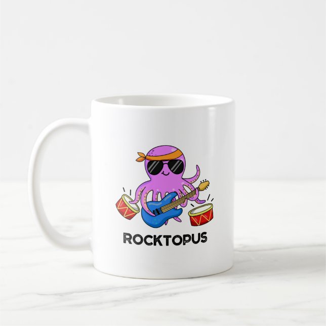 Mug Rocktopus Funny Rock Band Pun de pieuvre (Gauche)