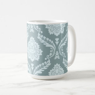 Mug Rococo Damassé Grand Motif Œuf de Canard Bleu+Turq