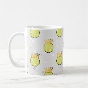 Mug Roi Tennis - Motif sans couture sur fond gris