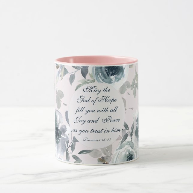 Mug Romains 15:13 Dieu de l'Espoir, Floral (Centre)