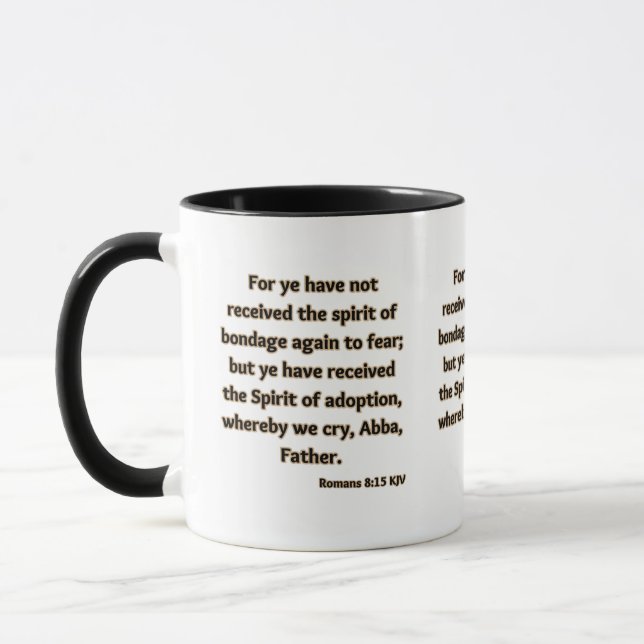Mug Romains 8:15 KJV Bible Écriture Deux Tons (Gauche)