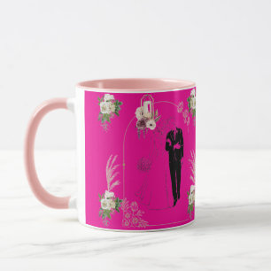 Mug Romance en fleurs rose chaud
