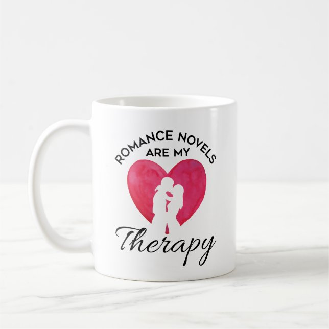 Mug Romance Romance Les Romans Sont Mon Thérapie (Gauche)
