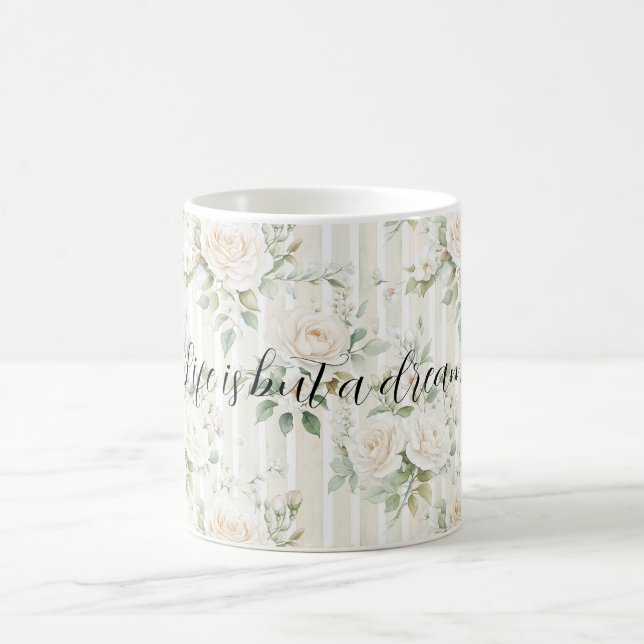 Mug Romantic Cream Roses Floral Bridal Shower Wedding (Centre)