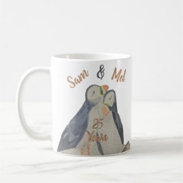 Mug Romantic Cute Anniversaire Oiseaux Aquarelle Puffi