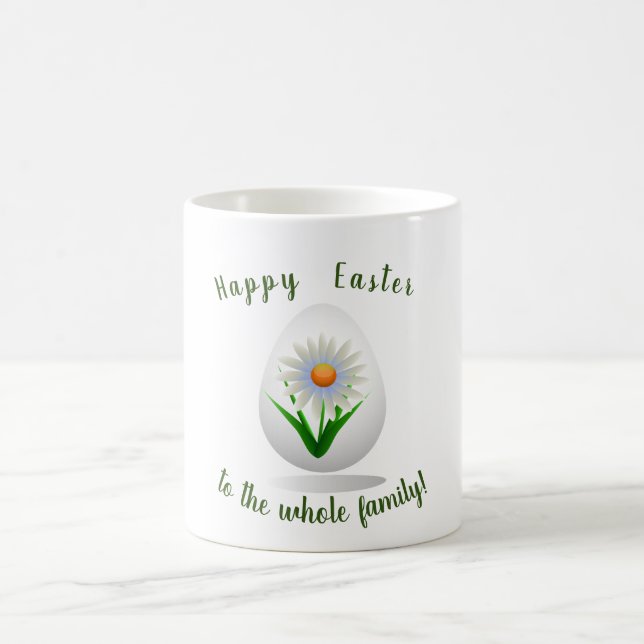 Mug Romantique Bonne Pâques pour vous fleurs minimalis (Centre)