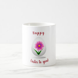 Mug Romantique Bonne Pâques pour vous fleurs minimalis
