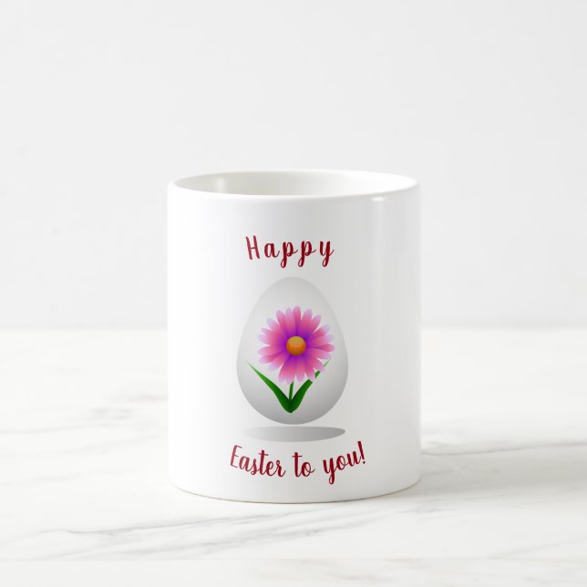 Mug Romantique Bonne Pâques pour vous fleurs minimalis (Centre)