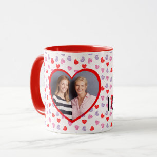 Mug Romantique Coeur Rouge Photo personnalisée Café de