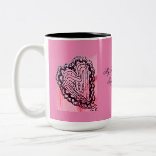 Mug romantique des deux coeurs