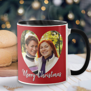 Mug Romantique Moderne Cute Personnalisé Photo Coeur N