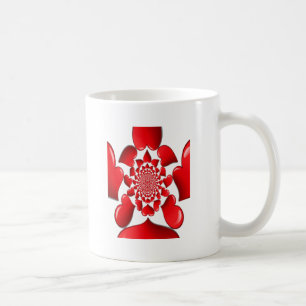 Mug Romantique Red Hearts Art Motif Imprimer
