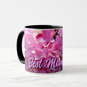 Mug Romantique rose floral élégant hydrangeas