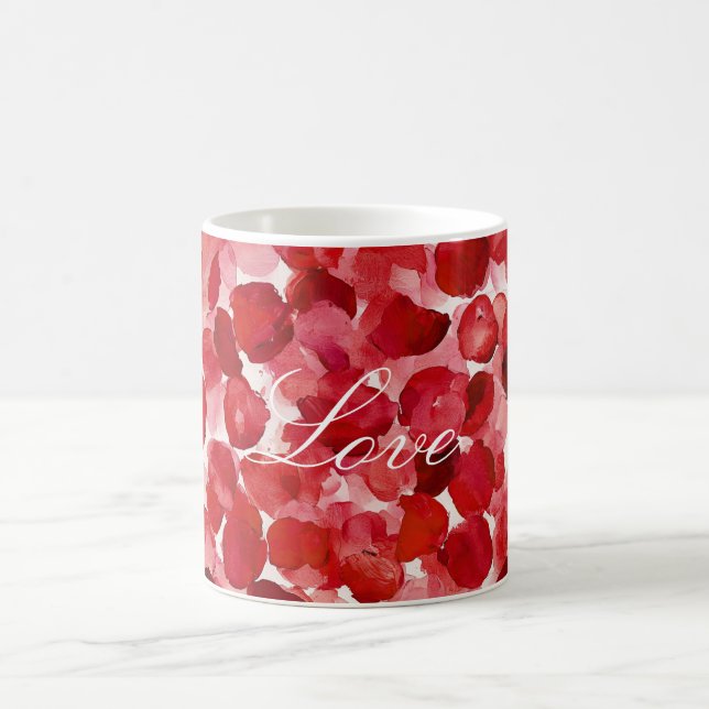 Mug Romantique Rose Rouge Petals Floral (Centre)