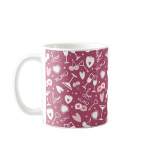 Romantique Saint Valentin Amour Motif rose foncé