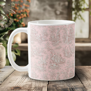 Mug Romantique Vintage Rose Gold Toile De Jouy