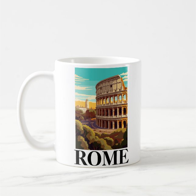 Mug Rome Colisée Italie Illustration de voyage (Gauche)