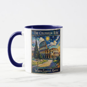 Mug Rome Colosseum Nuit Étoilée Impressionniste Vintag