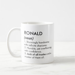 Mug Ronald nom, Nom éditable, Nom personnalisé