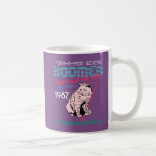 Mug Ronronnement-un-Mi boomer de plan du pourpre :
