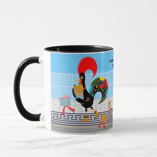 Mug Rooster portugais avec cadeaux 1ère fête d'anniver (Gauche)