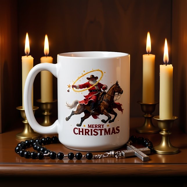 Mug Roping Cowboy Christmas Rider (Créateur téléchargé)