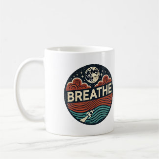 Mug Roquette rétro : Respirer et atteindre pour la Lun