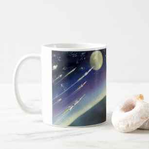 Mug Roquettes de science-fiction vintages dans l'espac