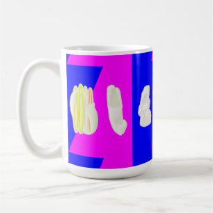 MUG ROSE ART ABSTRAIT ET BLEU ROYAL