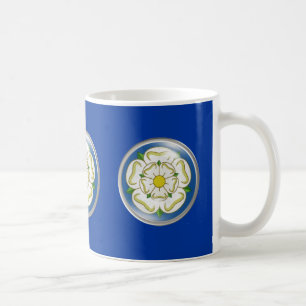 Mug Rose blanc de drapeau de Yorkshire