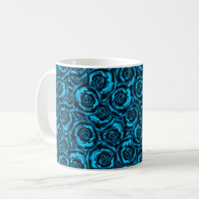 Mug Rose bleu foncé (Devant gauche)