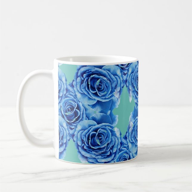 Mug Rose bleu romantique (Gauche)