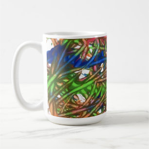 Mug Rose, Bleu, Vert, Orange, Œuvre d'art en marbre