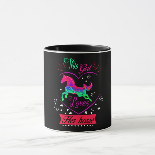 Mug Rose Cette Fille Aime Son Cheval (Centre)