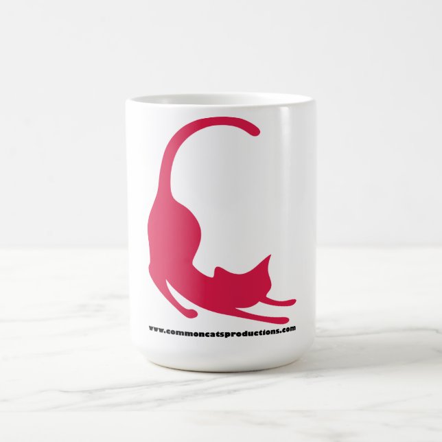 Mug Rose commun de logo de chats (Centre)