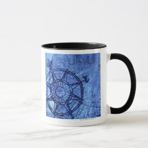 Mug Rose de boussole antique