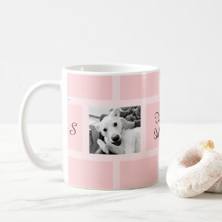 Mug Rose Deux Photo Design moderne Carré Drôle Chien