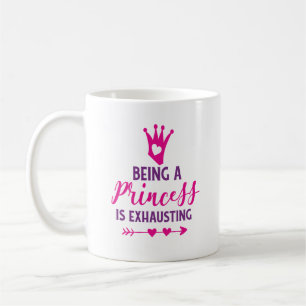 Mug Rose et pourpre Être une princesse est épuisant