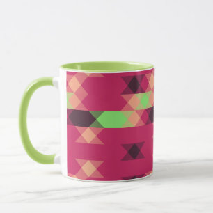 Mug rose et vert géométrique